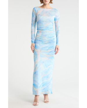 AFRM LOS ANGELES Ollie Long Sleeve Dress - Blue