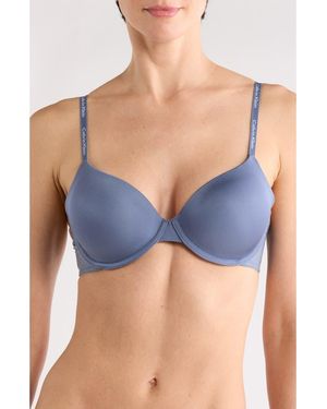 Calvin Klein Carousel Monogram Mesh T-Shirt Bra - Blue
