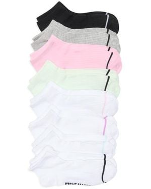 Steve Madden 8-Pack Stripe Ribbed Low Cut Socks - Multicolor