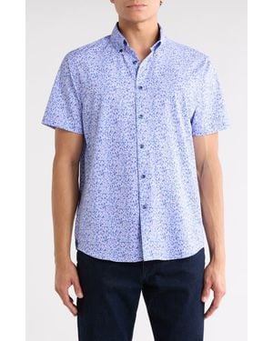 Brooklyn Brigade Mini Splatter Woven Short Sleeve Shirt - Blue