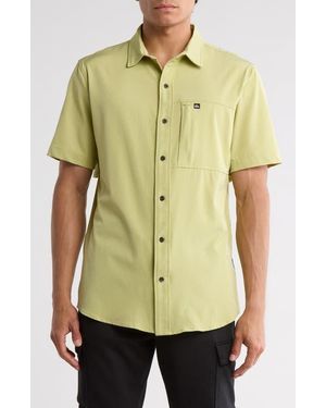 Quiksilver Alban Short Sleeve Button-Up Shirt - Yellow