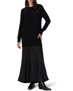 Rag & Bone Millie Long Sleeve Mixed Media Wool Blend Sweater Dress - Black