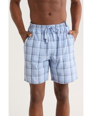 Tahari Plaid Pajama Shorts - Blue