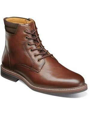 Florsheim Leather Side-Zip Plain Toe Boots - Brown