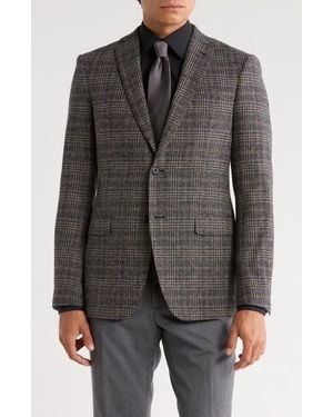 John Varvatos Screenweave Plaid Sport Coat - Gray