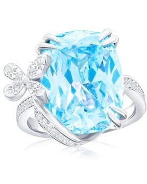 Suzy Levian Gala Firework Butterfly Ring - Blue
