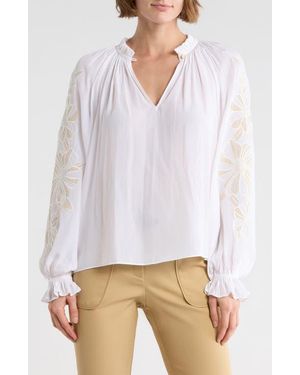 Ramy Brook Nelida Embroidered Top - White