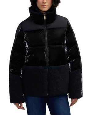 Scotch & Soda Selma Mixed Media Water Repellent Jacket - Black
