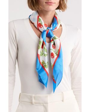 Steve Madden Tomato & Lobster Print Square Scarf - Blue