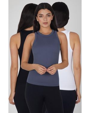 90 Degrees 3-Pack Seamless Tank Tops - Blue