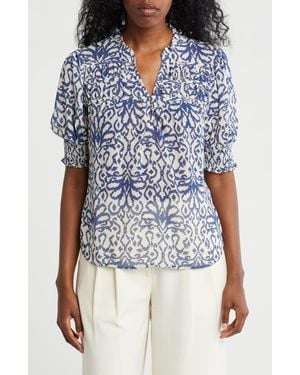Pleione Puff Sleeve Top - Blue