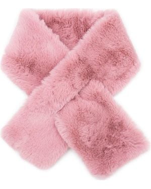 Surell Faux Fur Pull-Through Scarf - Pink