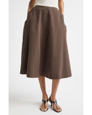 GIA STUDIOS Aeron Cotton Blend Skirt - Brown