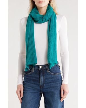 Portolano Open Knit Wrap Scarf - Blue