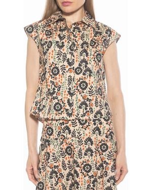 Alexia Admor Juniper Button-Up Shirt - Metallic
