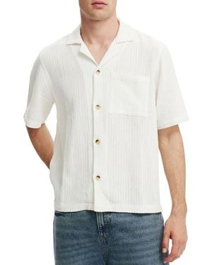 Cotton On Boxy Fit Cotton Button-Up Camp Shirt - White
