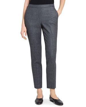 Theory Marled Flannel Treeca Pull-On Pants - Blue