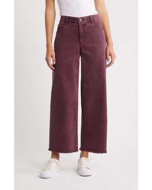 Wit & Wisdom Wyatt Skyrise High Waist Ankle Wide Leg Jeans - Purple