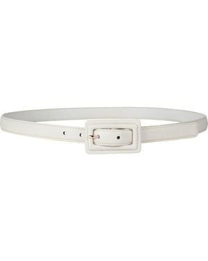 Linea Pelle Pebbled Rectangular Buckle Belt - Natural