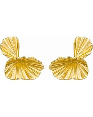 Panacea Crinkle Earrings - Yellow