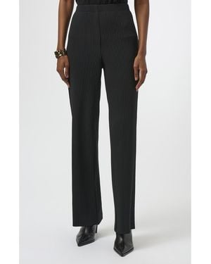 Joseph Ribkoff Pleated Wide Leg Scuba Knit Crepe Pants - Black