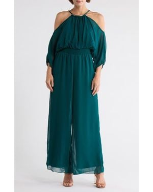 Halogen® Chiffon Halter Jumpsuit - Blue