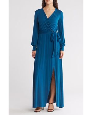 go couture long sleeve maxi dress GO COUTURE Women's Long Sleeve Tie Waist Maxi Dress - Pink