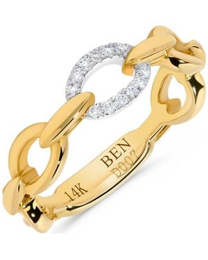 H.J. Namdar Diamond Link Stacking Ring - Metallic