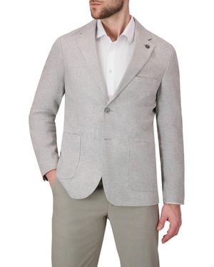 Report Collection Linen & Cotton Blend Sport Coat - Gray
