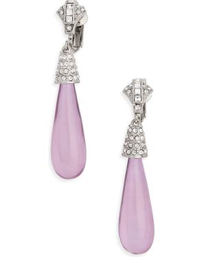 Kenneth Jay Lane Crystal Encrusted Clip Earrings - Pink