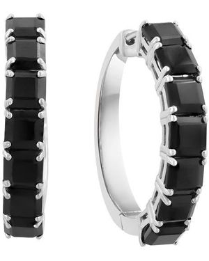Effy Sterling Onyx Hoop Earrings - Black