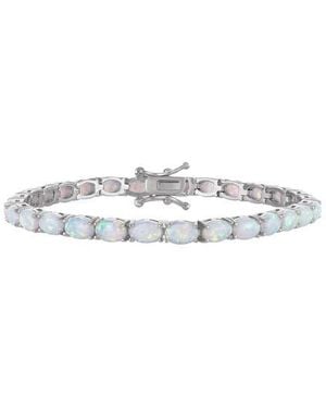 FZN Synthetic Opal Tennis Bracelet - White