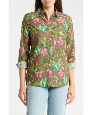 J.McLaughlin Britt Button Front Shirt - Green