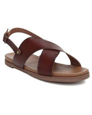 Seven7 Crisscross Slingback Sandal - Brown