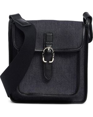 Longchamp Le Foulonné Denim Crossbody Bag - Black