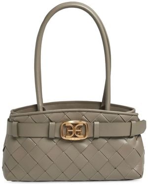 Sam Edelman Cleo Woven Leather Satchel - Gray