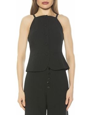Alexia Admor Ziv Button Front Vest - Black