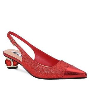 Lady Couture Saphire Pointed Toe Slingback Pump - Red