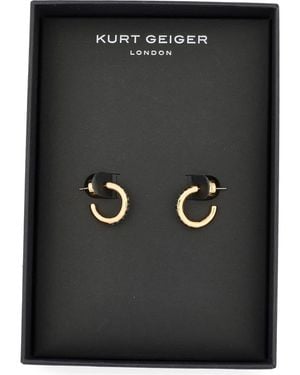 Kurt Geiger Pavé Crystal Mini Huggie Hoop Earrings - Black