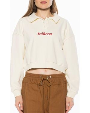 Alexia Admor Kario Crop Polo Sweatshirt - Natural