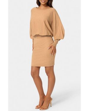 Bebe Scoop Neck Dolman Sleeve Sweater Dress - Natural