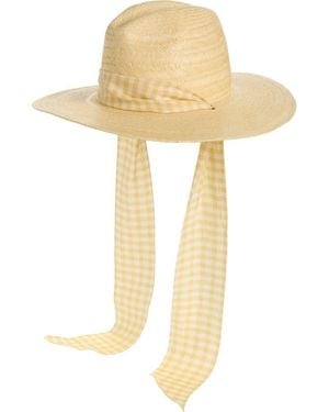 Loeffler Randall Ribbon Band Straw Panama Hat - Multicolor