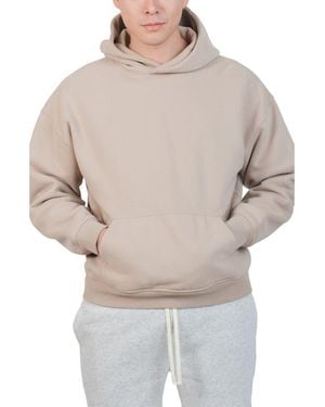 Brooklyn Cloth Oversize Cotton Blend Fleece Hoodie - Gray