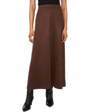 Vince Camuto Faux Suede A-Line Maxi Skirt - Brown