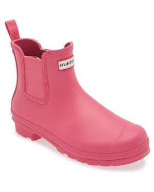 Pink hunter chelsea boots deals