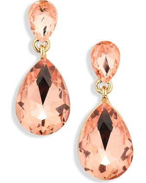 Cara Crystal Drop Earrings - Pink