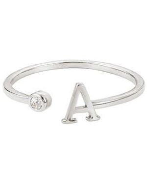 Adornia Cubic Zirconia Initial Adjustable Band Ring - Multicolor