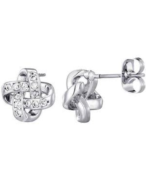 Adornia Pavé Cz Knot Stud Earrings - Metallic