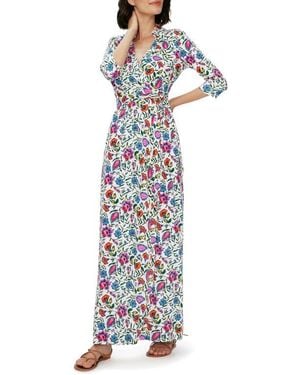 Diane von Furstenberg Abigail Silk Wrap Maxi Dress - Blue