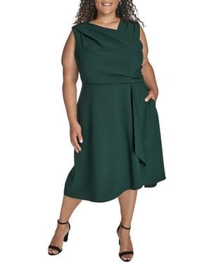 Vince Camuto Signature Stretch Crepe Midi Dress - Green